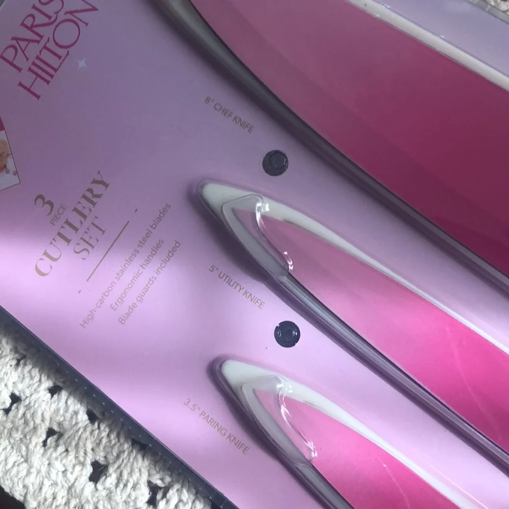 Paris Hilton Pink 3 piece Knife Cutlery Set